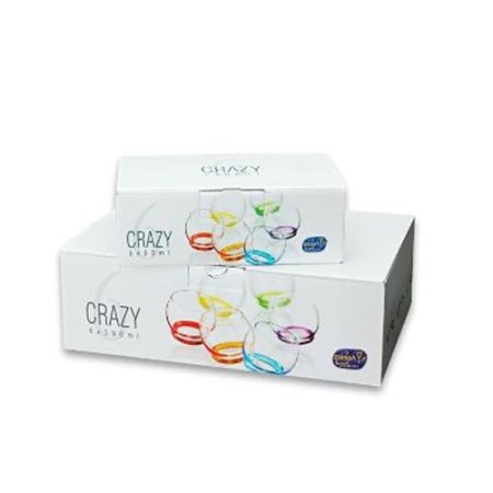 Sada 6 ks houpacích sklenic Crazy barevné 390 ml