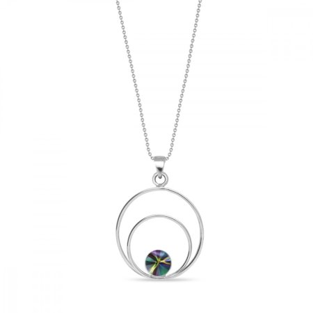 Náhrdelník dúhový so Swarovski Elements Glory NOD1122SS29RD Rainbow Dark