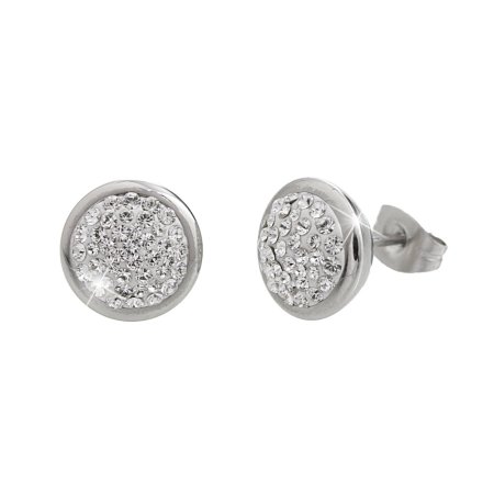 Náušnice číre so Swarovski Elements okrúhle Krystal