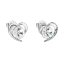 Strieborné náušnice pecka s kryštálmi Swarovski biele srdce 31259.1 Krystal