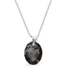 Náhrdelník se Swarovski Elements ovál Silver Night