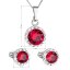 Sada šperků s krystaly Swarovski náušnice, řetízek a přívěsek červené kulaté 39352.3 Ruby