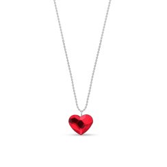 Náhrdelník červený so Swarovski Elements Heart N2808SI Light Siam