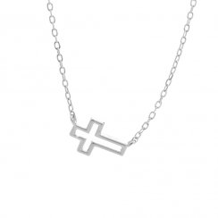 Stříbrný náhrdelník s motivem kříže