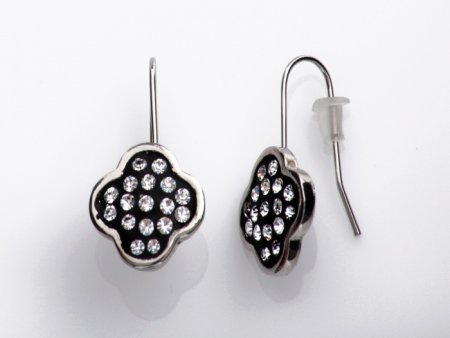 Visiace náušnice so Swarovski Elements kvet Jet
