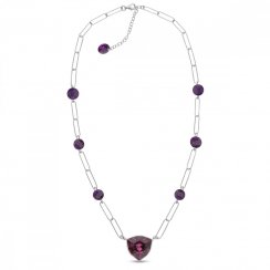 Stříbrný náhrdelník fialový Trilliant N4706AM6AMD Amethyst