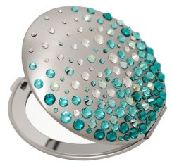 Kozmetické vreckové zrkadlo sa Swarovski Elements Corals IV tyrkysové EL-10.6