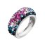 Strieborný prsteň s kryštálmi Swarovski mix farieb modrá ružová 35031.4 Galaxy