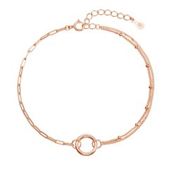 Pozlacený stříbrný ROSE náramek kroužek 63013 rose