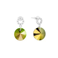 Náušnice so Swarovski Elements peniažtek Iridescent Green