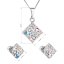 Sada šperkov s kryštálmi Swarovski náušnice, retiazka a prívesok ab efekt kosoštvorec 39126.2 AB