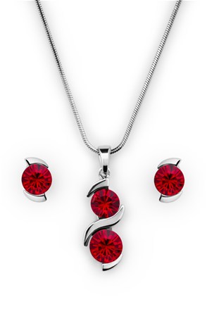 Souprava se Swarovski Elements vlnka červená Light Siam