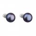 Stříbrné náušnice pecky s modrou říční perlou 21004.3 Peacock 8 mm