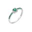 Strieborný prsteň zelené zirkóny 15041.3
