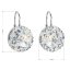 Strieborné náušnice visiace s kryštálmi Swarovski modré okrúhle 31176.3 Light Sapphire