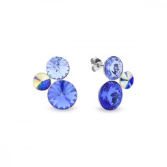 Strieborné náušnice modré so Swarovski Elements Sweetie K11223SAAB