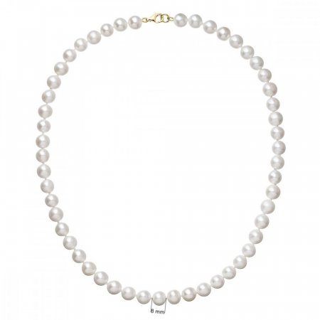 Perlový náhrdelník z říčních perel se zapínáním ze 14 karátového zlata 922003.1/9260 bílý