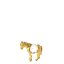 Kovová pozlátená figúrka malý kôň s bielym brúseným skleneným krištáľom