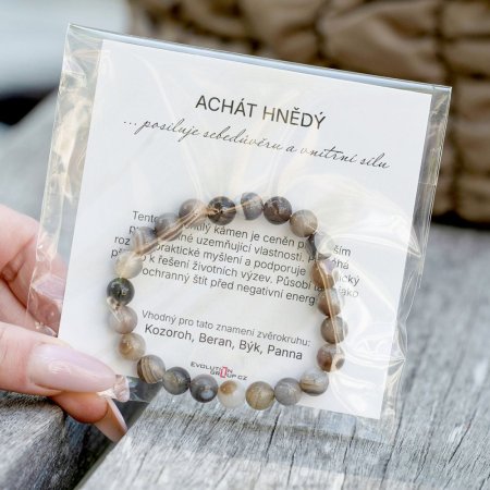 Náramek s minerálními kameny achát hnědý 43056.3