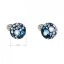Stříbrné náušnice pecka s krystaly Swarovski modré kulaté 31336.3 Blue Style