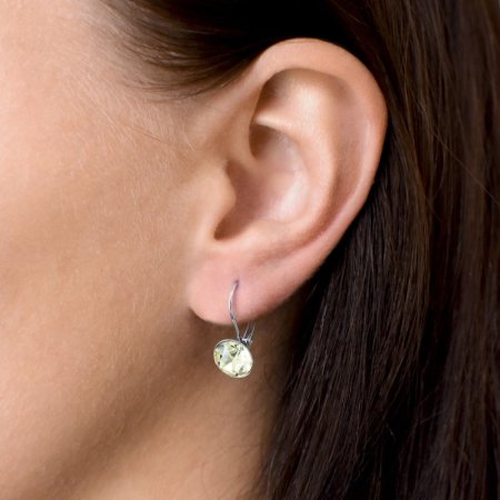 Sada šperkov s kryštálmi Swarovski náušnice, retiazka a prívesok žlté okrúhle 39140.3 Jonquil