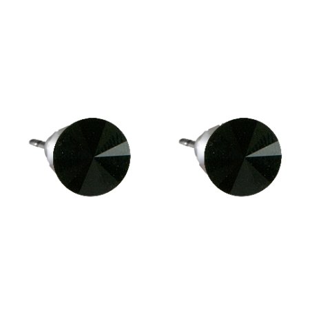 Náušnice černé Rivoli se Swarovski Elements Jet 8 mm