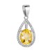 Strieborný prívesok slza žltý zirkón 14034.3 citrine