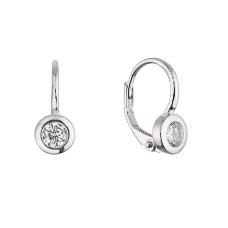 Strieborné náušnice okrúhle so zirkónom 11617.1
