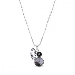 Náhrdelník šedý sa Swarovski Elements Artesia Fine N2201MIX1CBD Black Diamond
