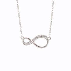 Stříbrný náhrdelník čirý se Swarovski Elements Nekonečno Krystal