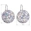 Strieborné náušnice visiace s kryštálmi Swarovski fialové okrúhle 31161.3 Violet