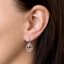 Strieborné náušnice visiace s kryštálmi Swarovski oranžová slza 31242.3 Rose Peach