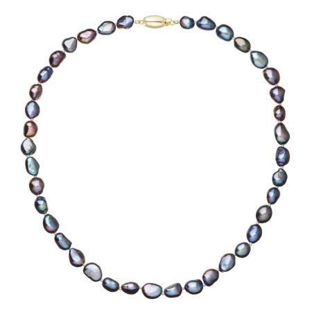 Perlový náhrdelník z říčních perel se zapínáním ze 14 karátového zlata 922027.3/9271A peacock