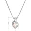 Náhrdelník se syntetickým bílým opálem srdce a zirkony 12076.1 white