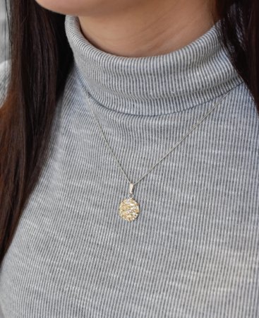 Stříbrný přívěsek s krystaly Swarovski zlatý kulatý 34225.5 Gold