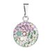 Stříbrný přívěsek s krystaly Swarovski mix barev kulatý 34225.3 Sakura