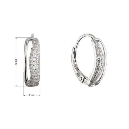 Stříbrné visací náušnice se zirkony 11665.1