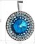 Stříbrný přívěsek s krystaly Swarovski modré kulatý rivoli 34207.5 Bermuda Blue