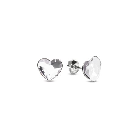 Náušnice číre so Swarovski Elements Heart K2808C Kryštál
