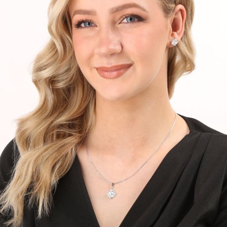 Sada šperků s krystaly Swarovski náušnice a přívěsek mix barev kosočtverec 39126.3 Light Sapphire