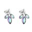 Strieborné náušnice pecka s kryštálmi Swarovski zelená kvietka 31266.5 Paradise Shine
