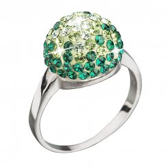 Prsten se Swarovski Elements kulička 35013.3 Emerald 12 mm