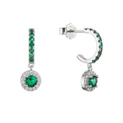 Strieborné náušnice so zelenými zirkónmi 11794.3 emerald