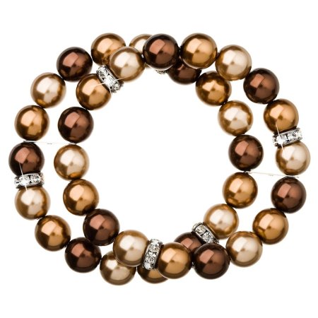 Náramek perlový se Swarovski Elements 33065.3 Brown