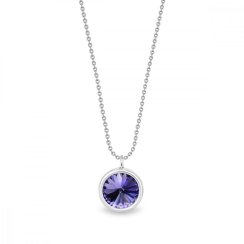 Strieborný náhrdelník fialový so Swarovski Elements Birthday Stone NB1122SS29TA Tanzanite - Júl