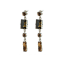 Náušnice se Swarovski Elements podélný kámen Smoked Topaz