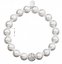 Perlový náramok biely s krištáľmi Preciosa 33074.1 Biely
