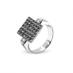 Prsteň šedý sa Swarovski Elements Kingdom PFM6SN Silver Night