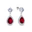Strieborné náušnice visiace s kryštálmi Swarovski Elements Briselle KCP4320SCC Scarlet