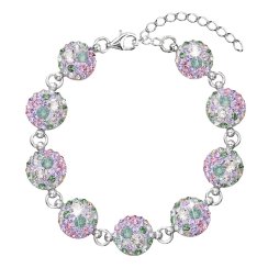 Strieborný náramok so Swarovski kryštálmi mix farieb 33048.3 Sakura